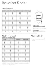 Papierschnittmuster Basic Shirt Gr. 74 -164 Kinder - Fadenkäfer